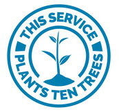 This service plants 10 trees logo
